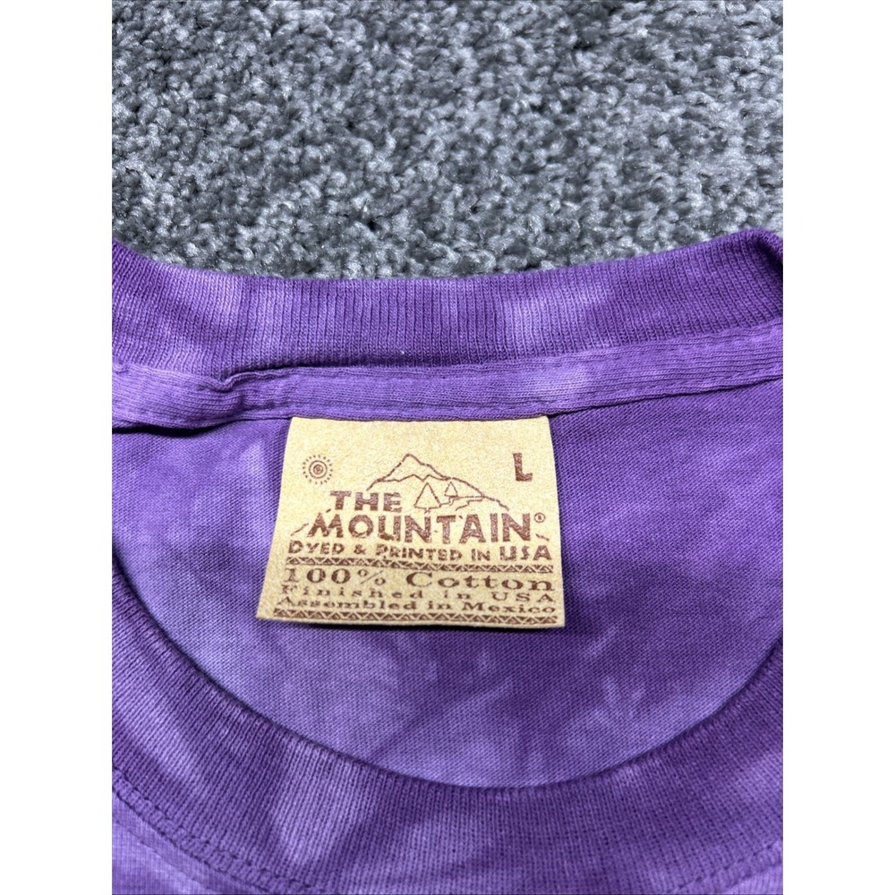 The Mountain Vintage Mens T Shirt Large Horses Short Sleeves Purple - Picture 5 of 7